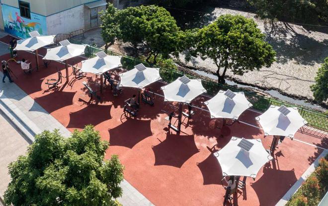 聚力“百千万工程”田头角村智能化健身路径建成(图1)