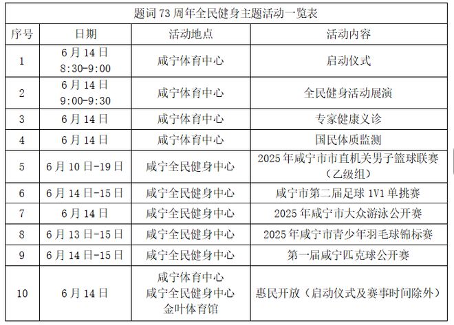 全民健身主题活动！主会场设在咸宁(图1)